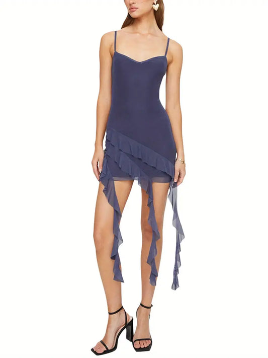 Women's Short Mini Dress Sleeveless Spaghetti Strap Bodycon Dress