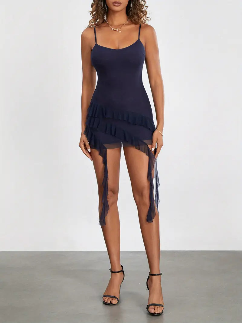 Women's Short Mini Dress Sleeveless Spaghetti Strap Bodycon Dress