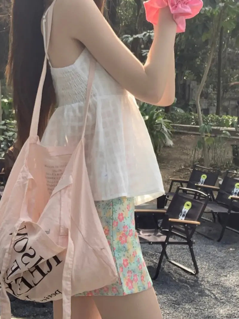 Women's Y2K High Waist Sweet Broken Flower Skirt